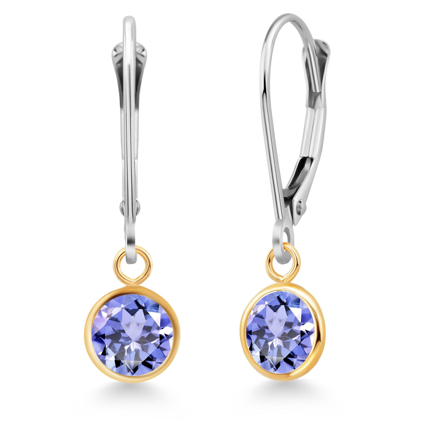 Tanzanite - December_Earrings in 925 Sterling Silver and 10K Yellow Gold
