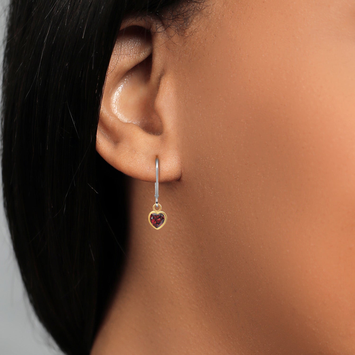 Earrings in 925 Sterling Silver and 10K Yellow Gold