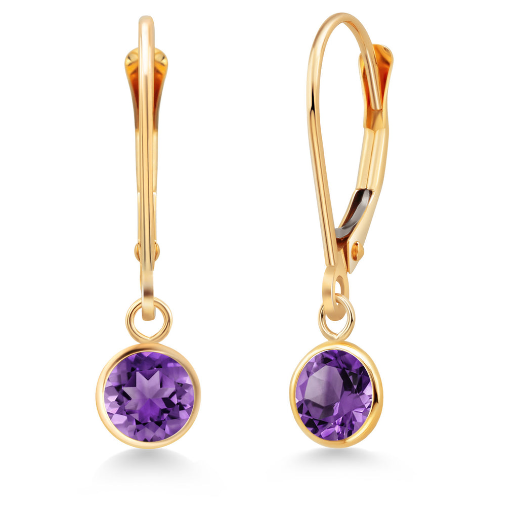 Amethyst - February_Earrings in 14K Yellow Gold