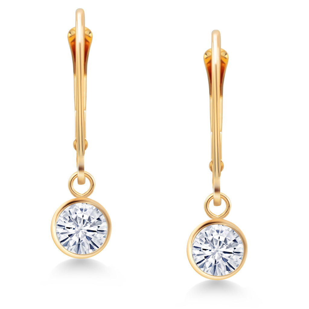 Moissanite - April_Earrings in 14K Yellow Gold