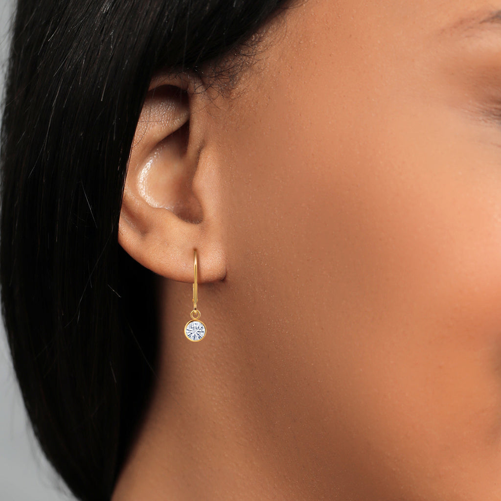 Moissanite - April_Earrings in 14K Yellow Gold