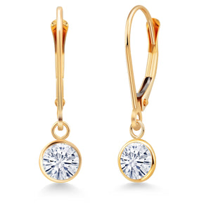Moissanite - April_Earrings in 14K Yellow Gold