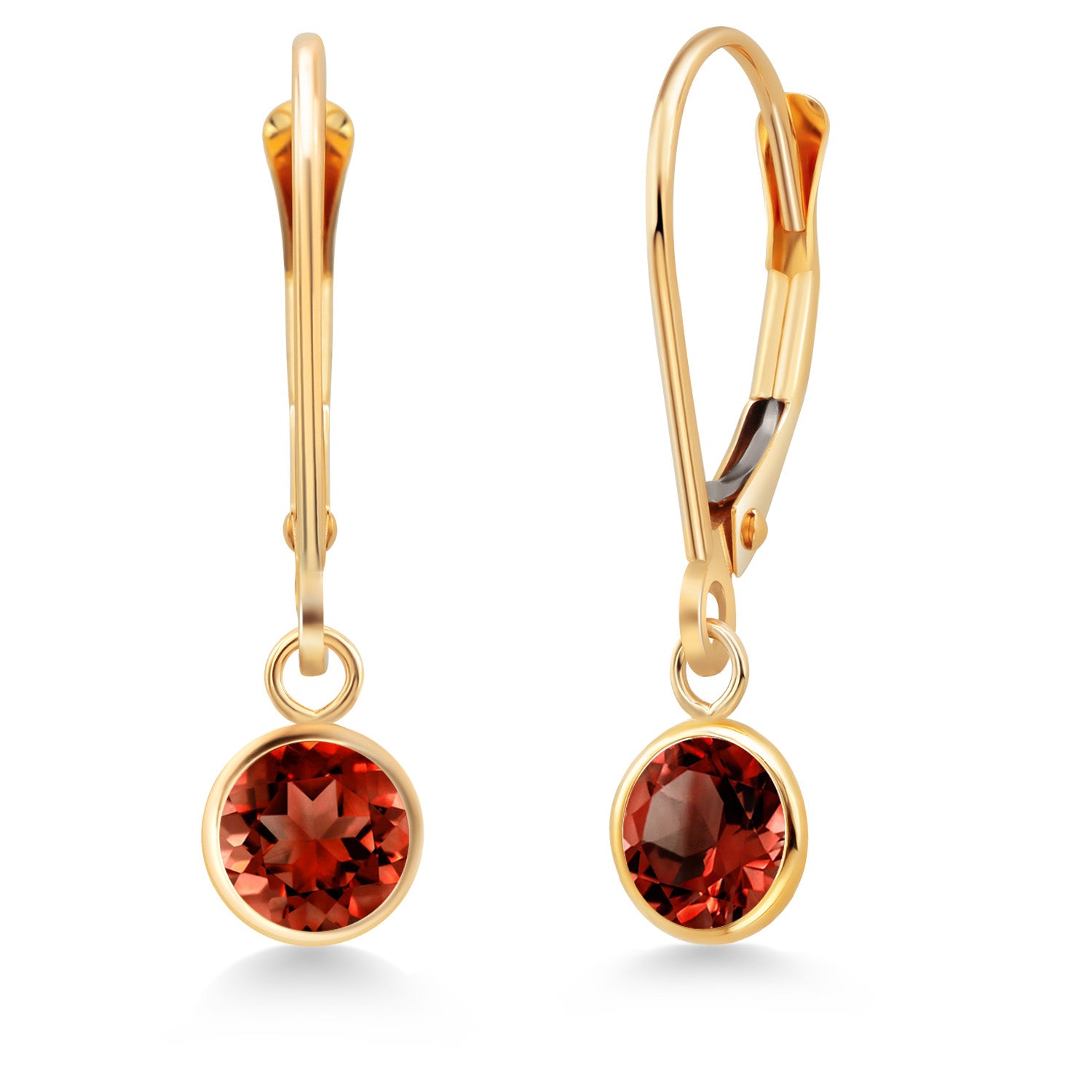 Garnet - January_Earrings in 14K Yellow Gold
