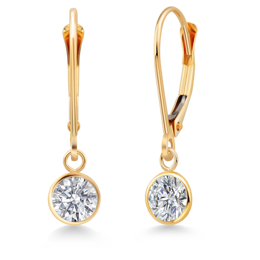 White Lab Grown Diamond - April_Earrings in 14K Yellow Gold