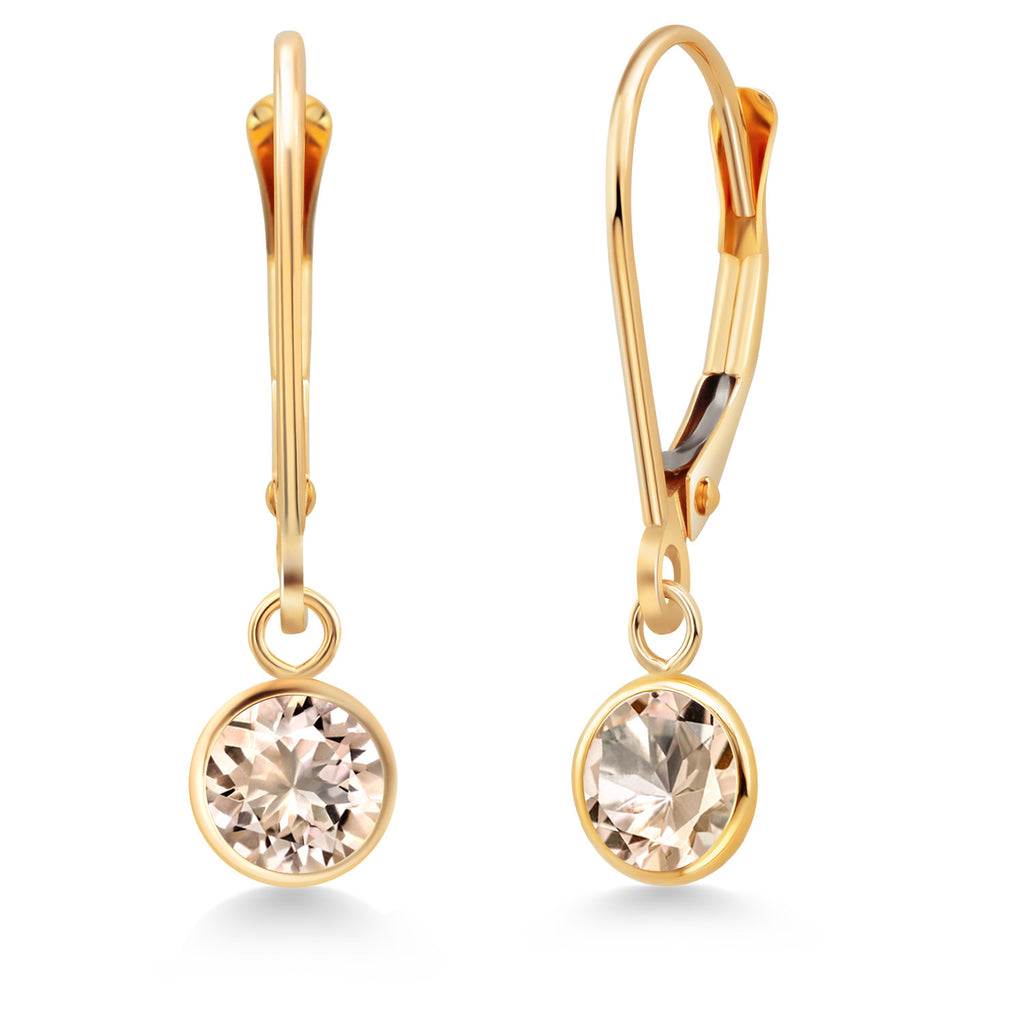 Morganite - October_Earrings in 14K Yellow Gold