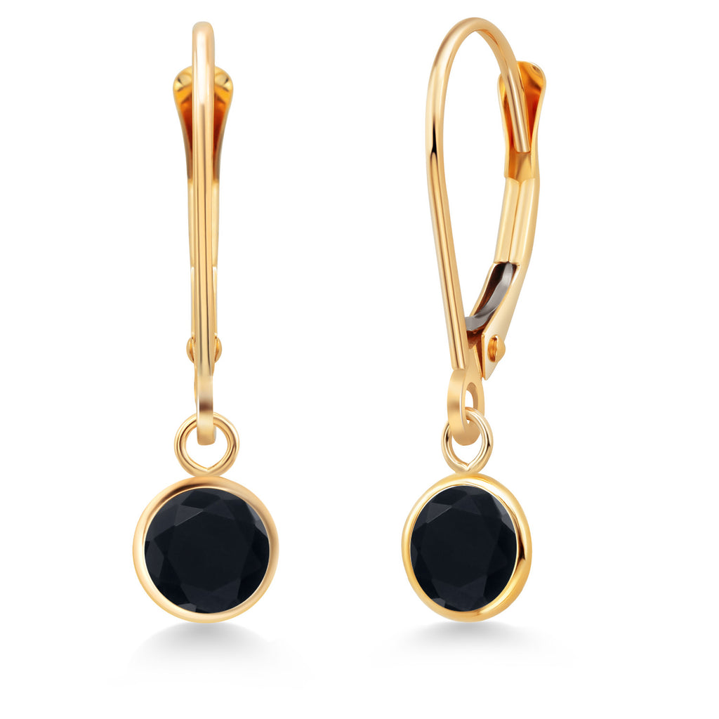 Onyx - December_Earrings in 14K Yellow Gold