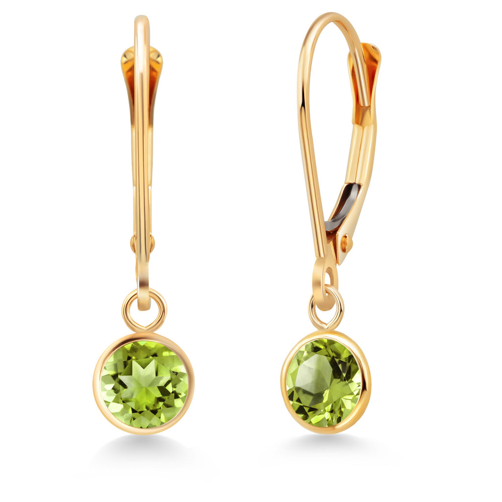 Peridot - August_Earrings in 14K Yellow Gold