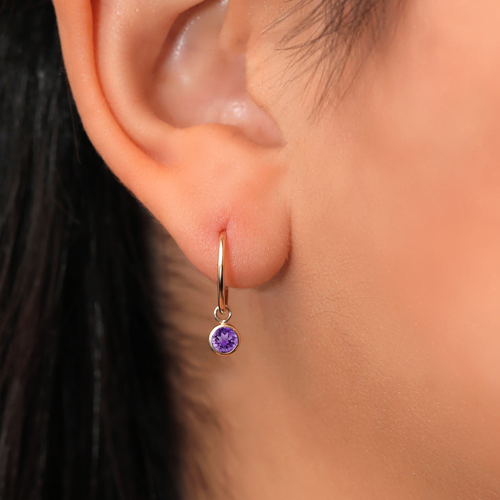 Amethyst - February_Earrings in 14K Yellow Gold