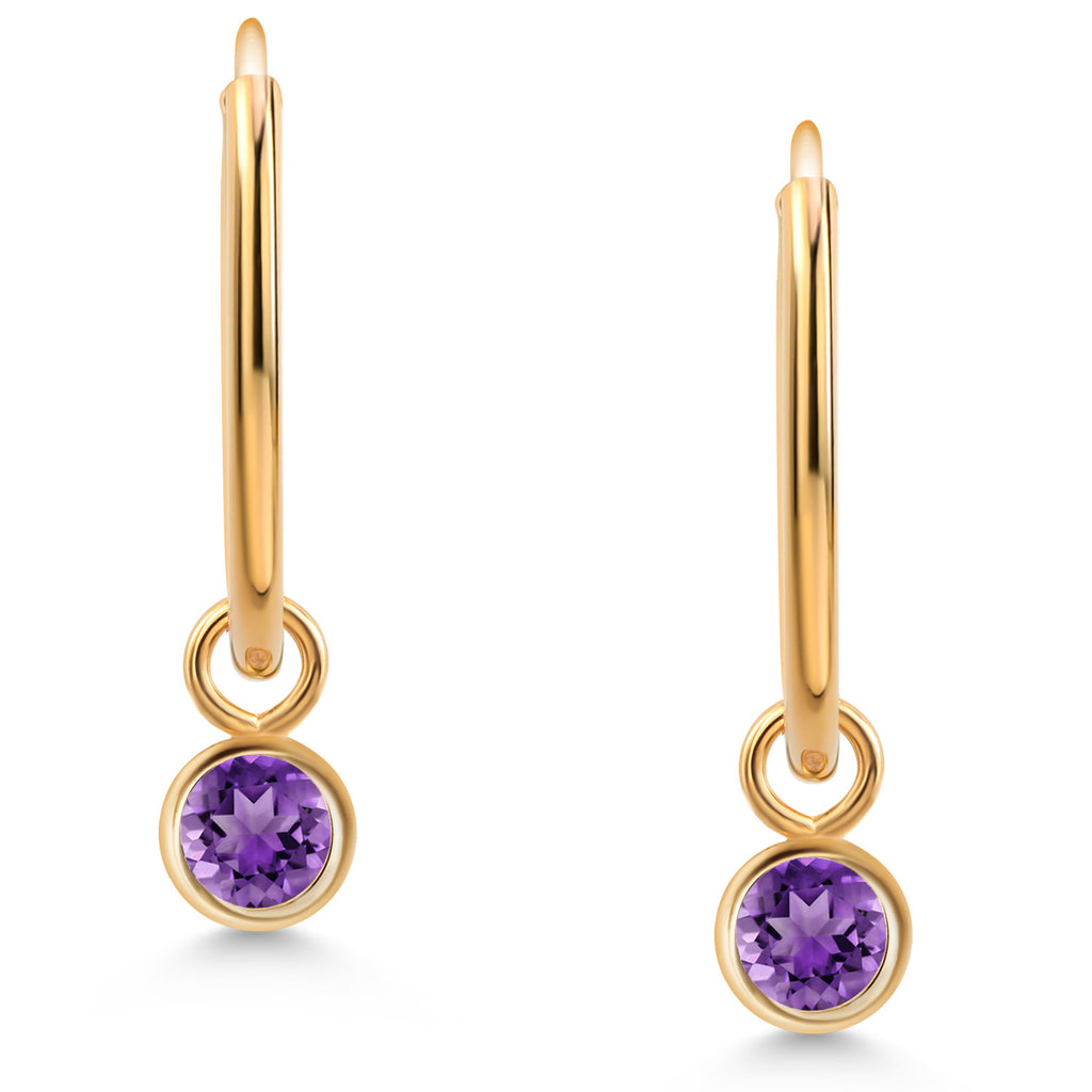 Amethyst - February_Earrings in 14K Yellow Gold
