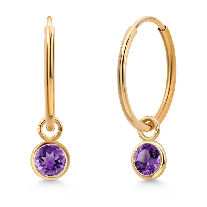 Amethyst_Earrings in 14K Yellow Gold