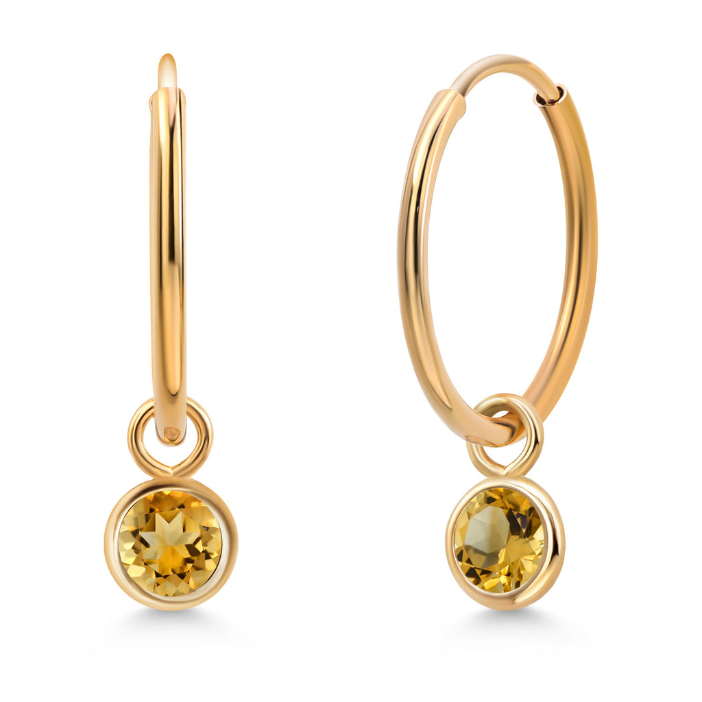 Citrine - November_Earrings in 14K Yellow Gold