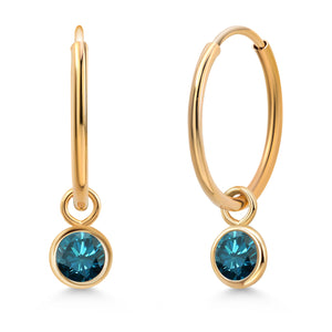 Blue Diamond - April_Earrings in 14K Yellow Gold