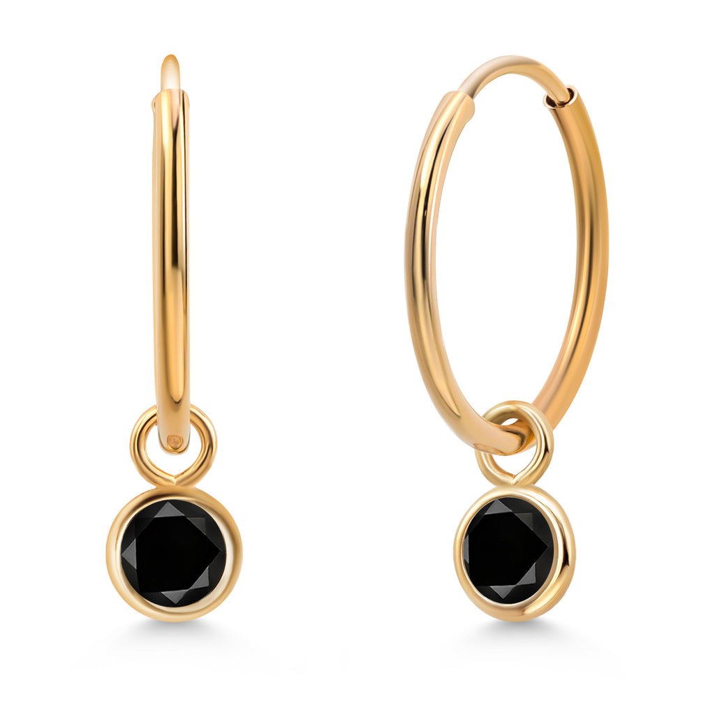 Black Diamond - April_Earrings in 14K Yellow Gold