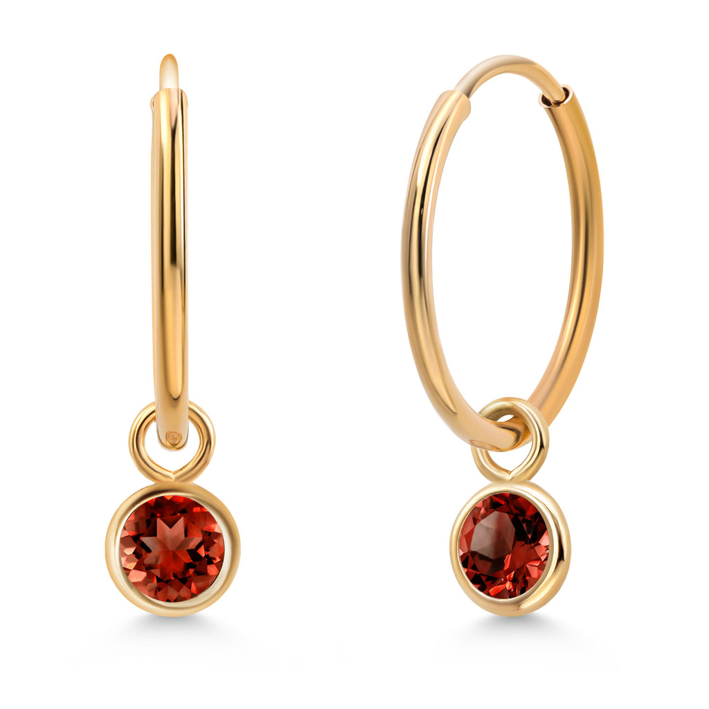 Garnet - January_Earrings in 14K Yellow Gold