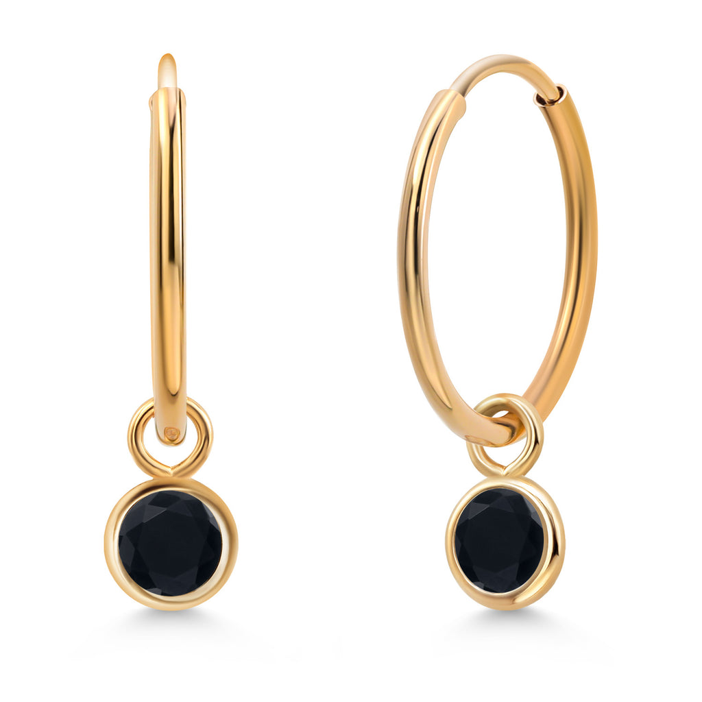 Onyx - December_Earrings in 14K Yellow Gold