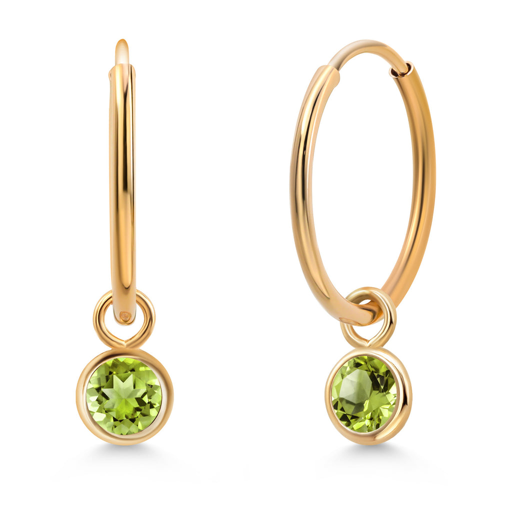 Peridot - August_Earrings in 14K Yellow Gold