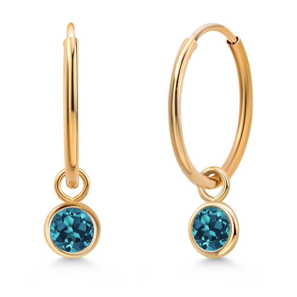 London Blue Topaz - November_Earrings in 14K Yellow Gold