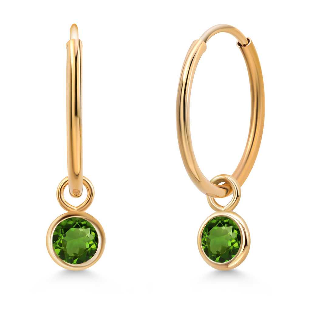 Green Tourmaline - October_Earrings in 14K Yellow Gold