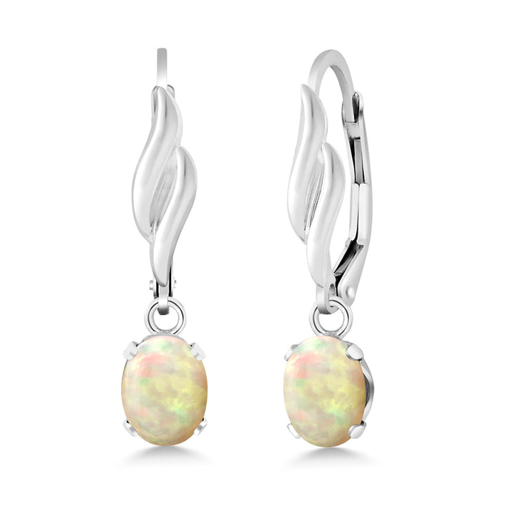 Ethiopian Opal-Cabochon - October_Earrings in 925 Sterling Silver