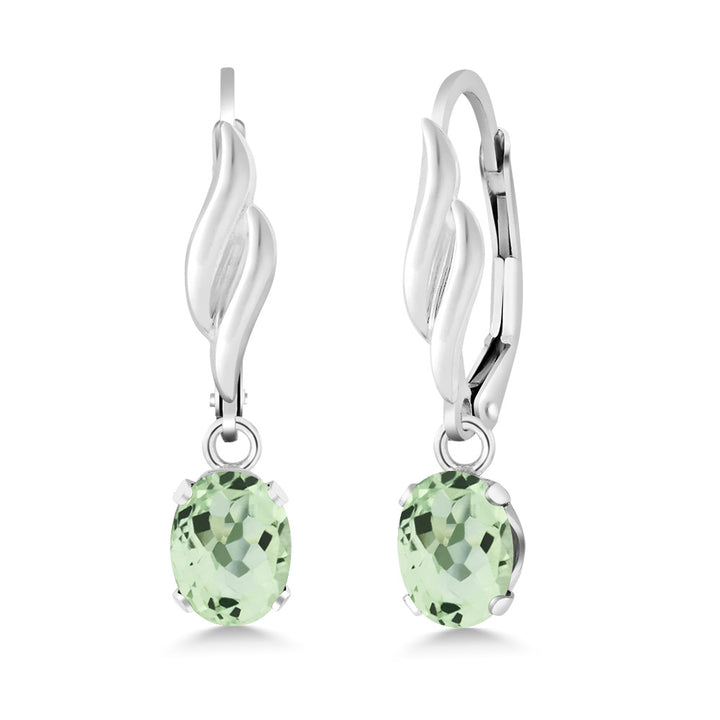 Prasiolite_Earrings in 925 Sterling Silver