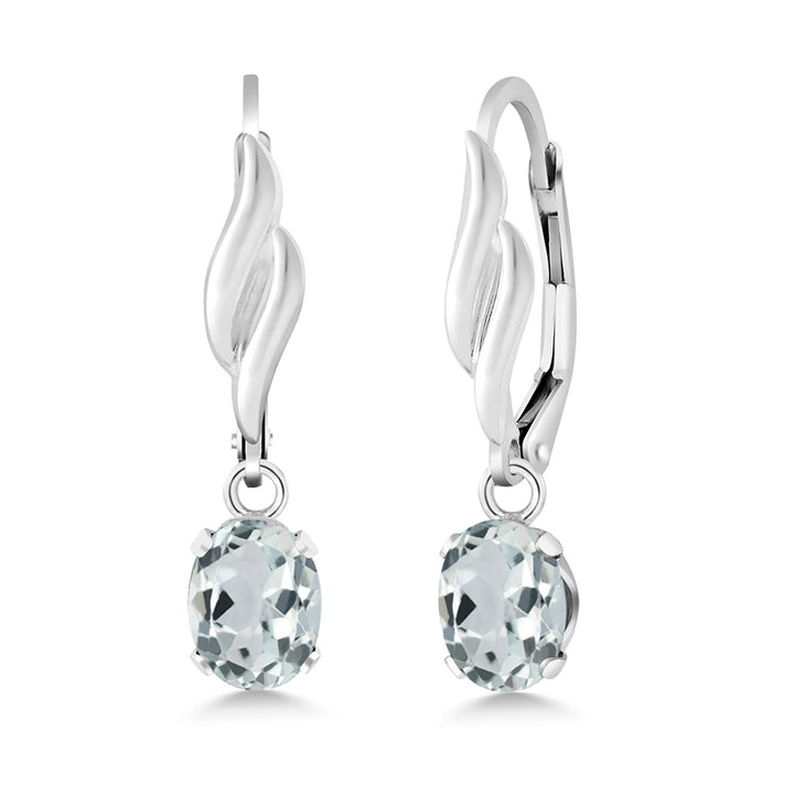 Aquamarine - March_Earrings in 925 Sterling Silver