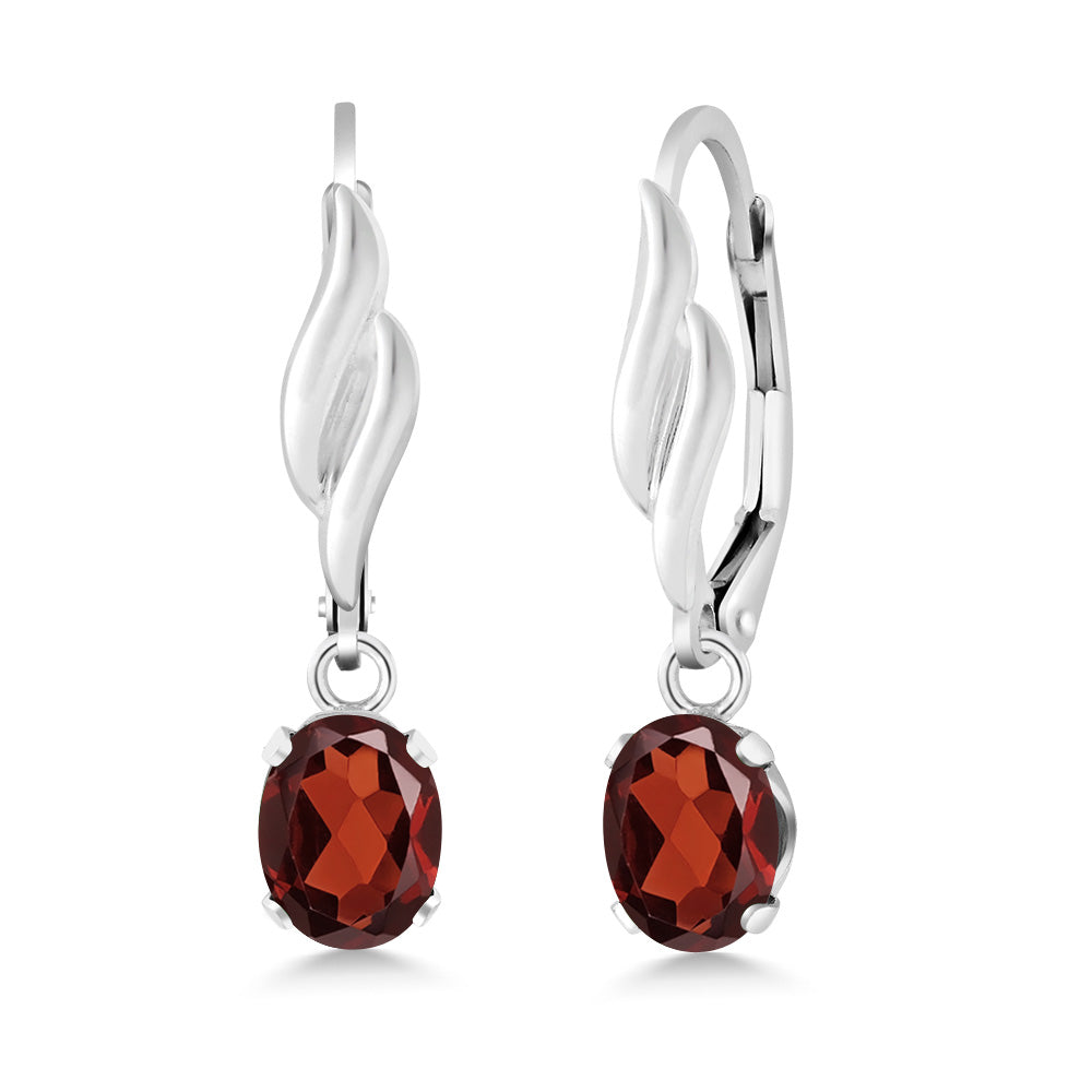 Garnet - January_Earrings in 925 Sterling Silver