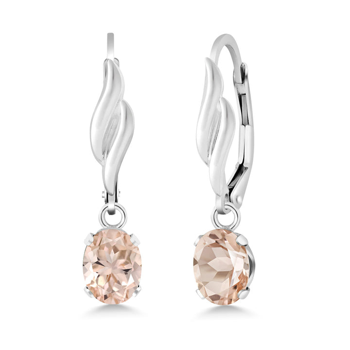 Morganite - October_Earrings in 925 Sterling Silver