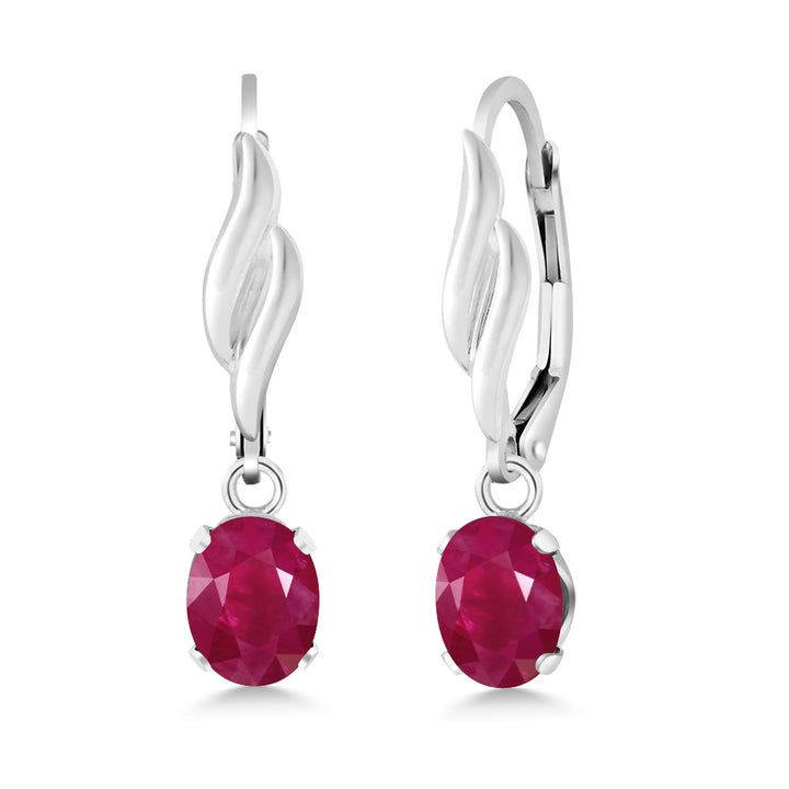 Ruby - July_Earrings in 925 Sterling Silver