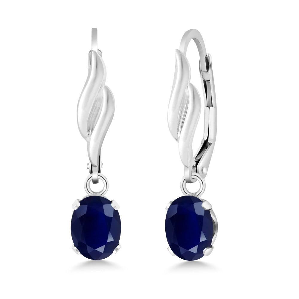 Blue Sapphire - September_Earrings in 925 Sterling Silver