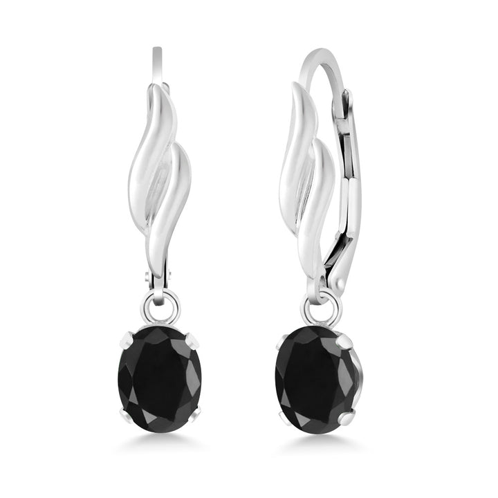 Black Sapphire - September_Earrings in 925 Sterling Silver