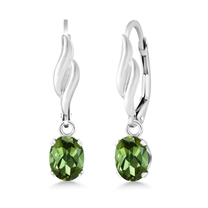 Green Tourmaline - October_Earrings in 925 Sterling Silver