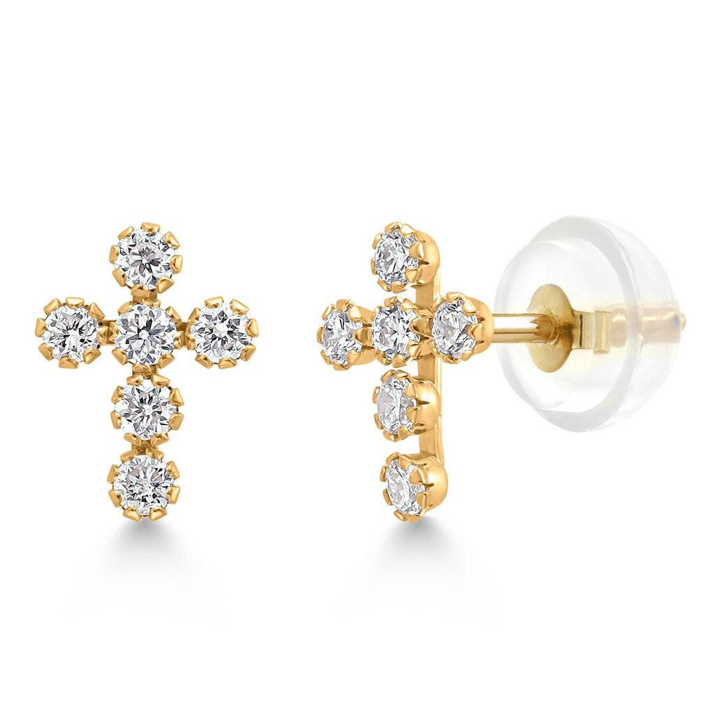 White Lab Grown Diamond - April_Earrings in 14K Yellow Gold