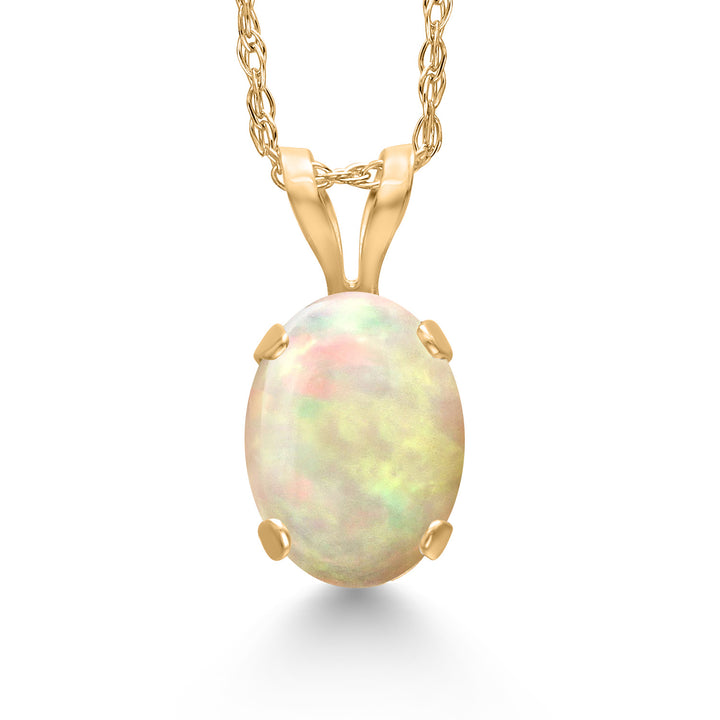 Ethiopian Opal - October_Pendant in 14K Yellow Gold