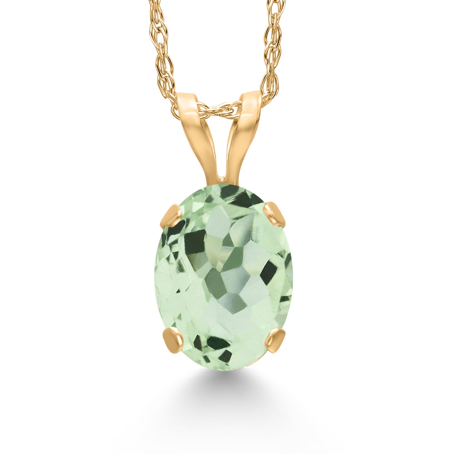 Prasiolite_Pendant in 14K Yellow Gold