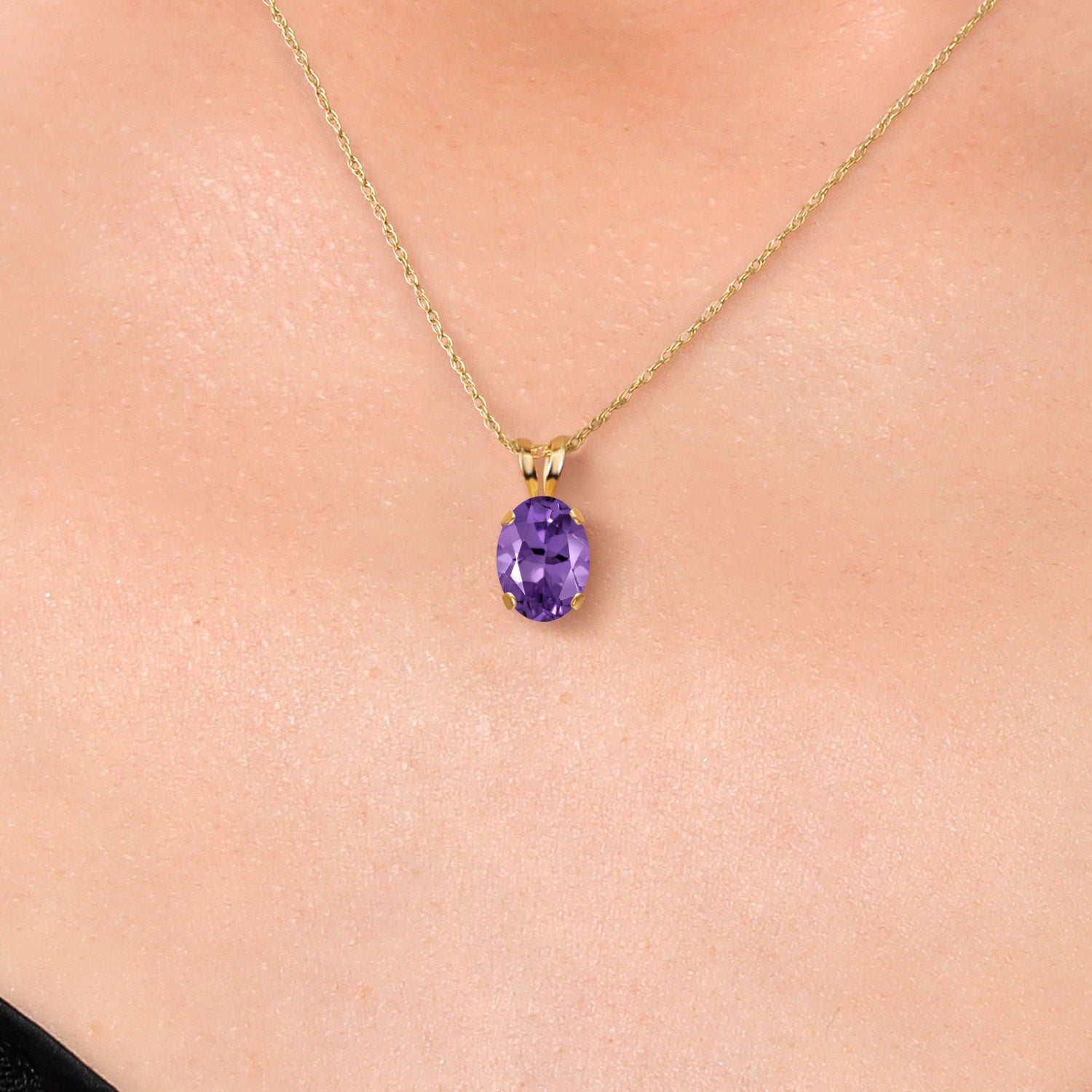 Amethyst - February_Pendant in 14K Yellow Gold