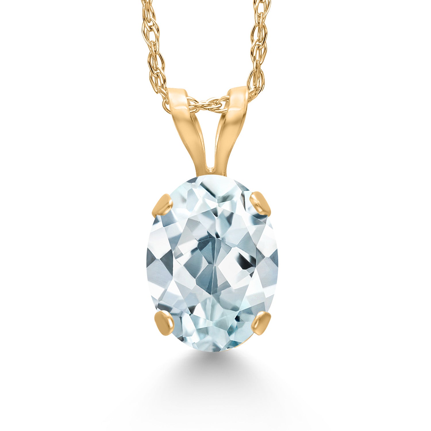Aquamarine - March_Pendant in 14K Yellow Gold