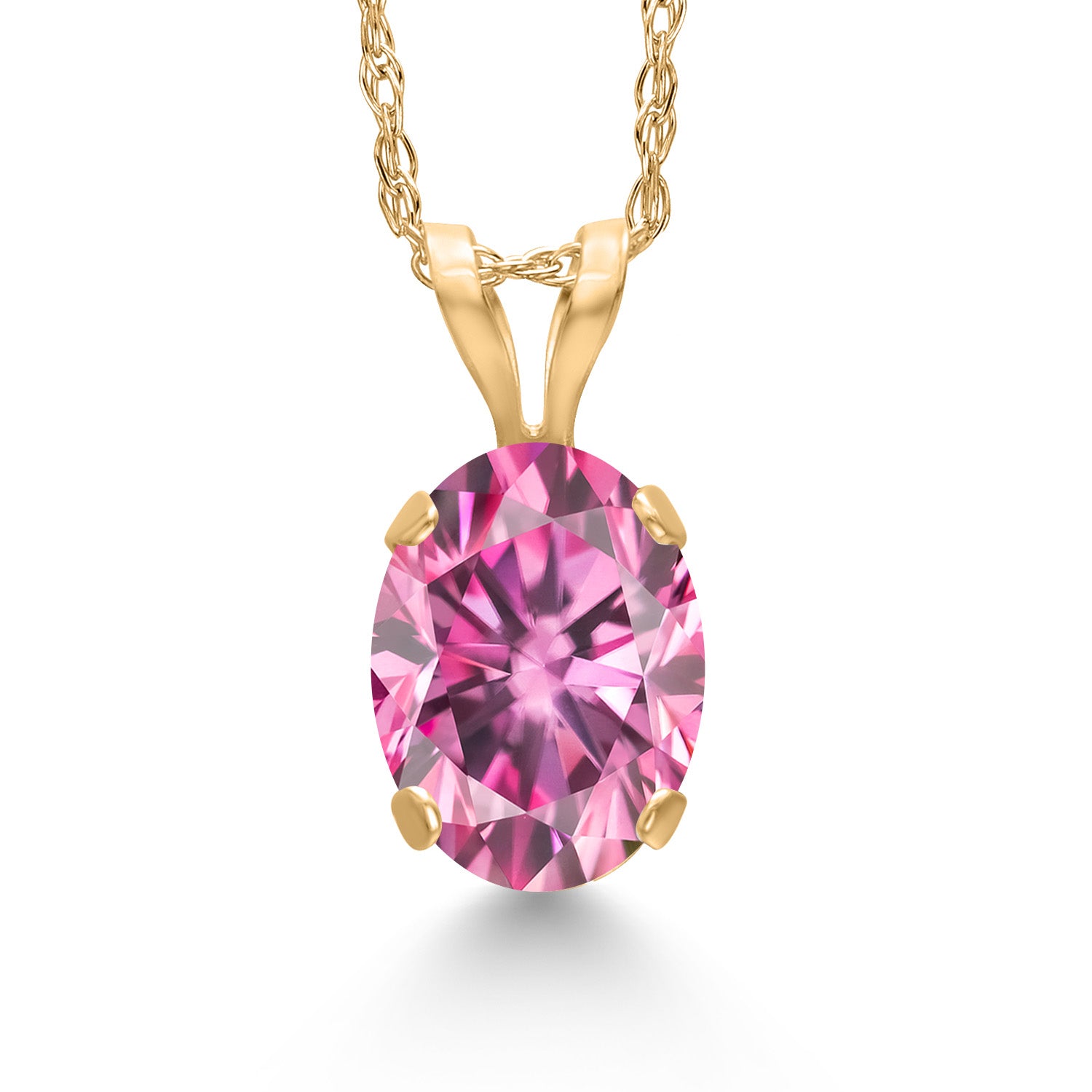 Pink Moissanite_Pendant in 14K Yellow Gold