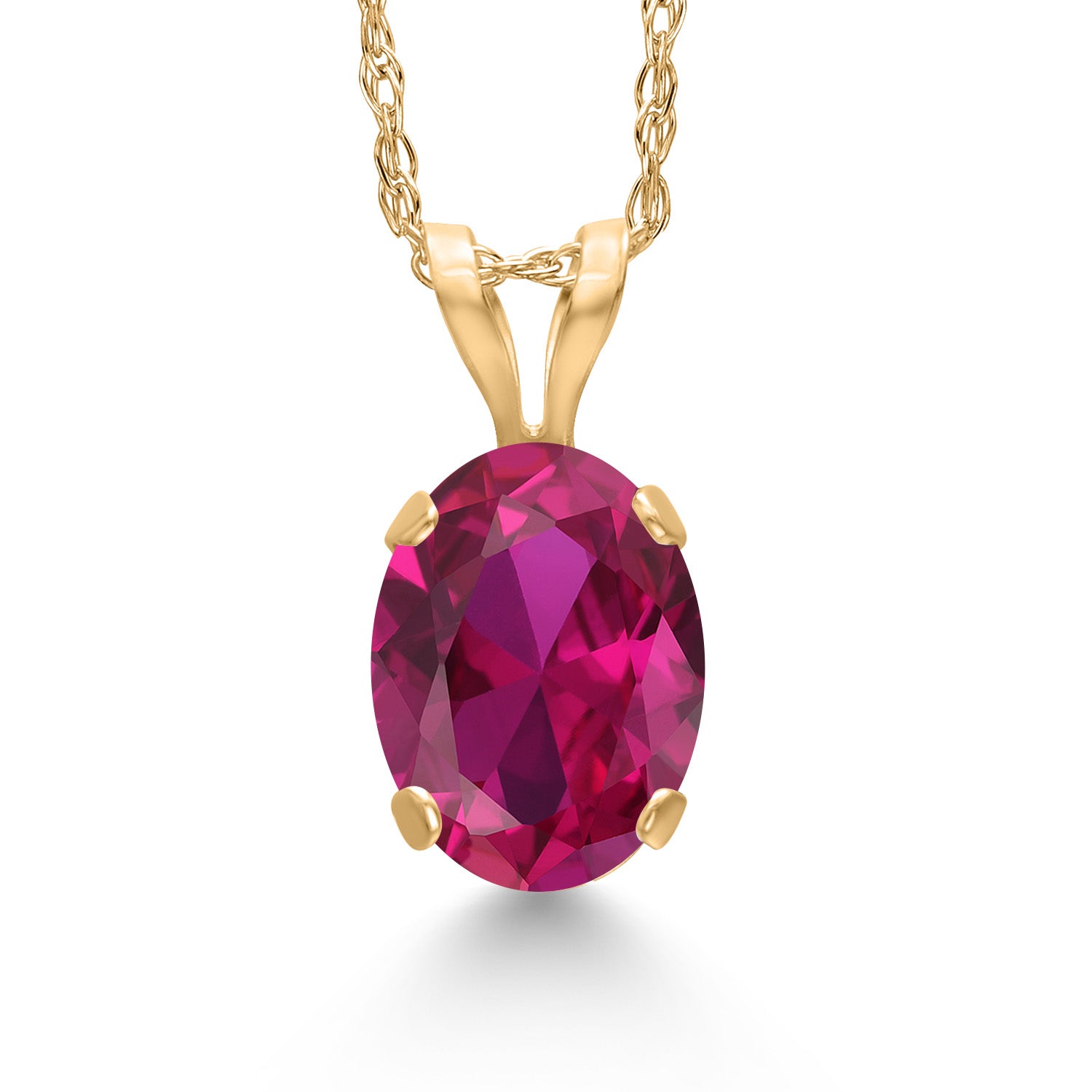 Created Ruby - July_Pendant in 14K Yellow Gold