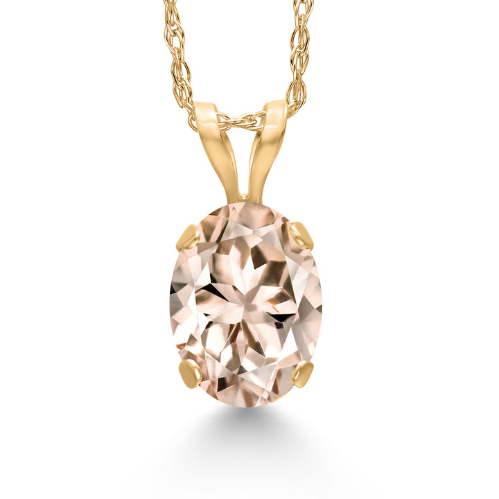 Morganite - October_Pendant in 14K Yellow Gold