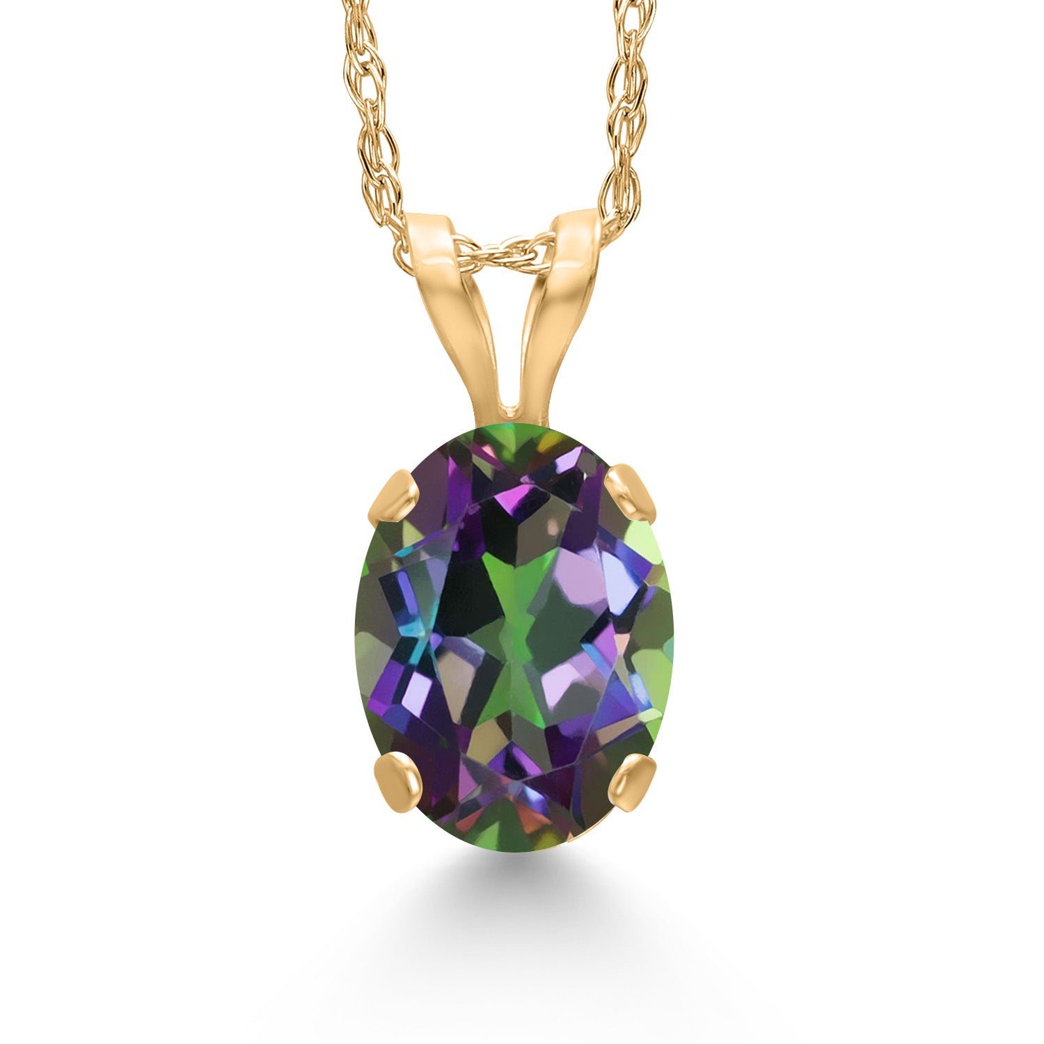 Green Mystic Topaz_Pendant in 14K Yellow Gold
