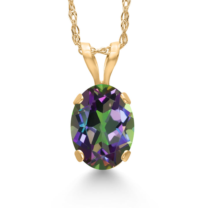 Green Mystic Topaz_Pendant in 14K Yellow Gold