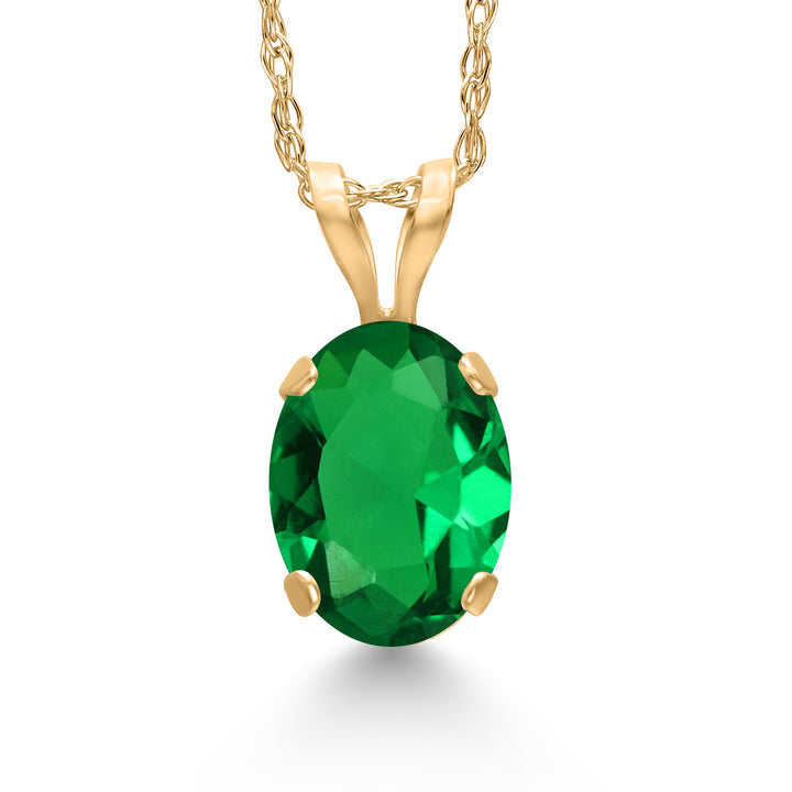 Nano Emerald - May_Pendant in 14K Yellow Gold