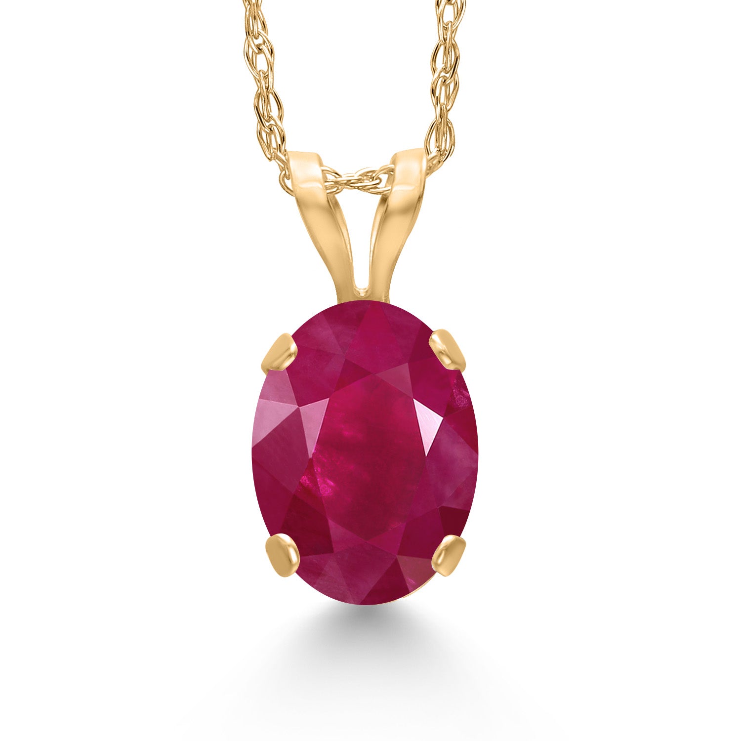 Ruby - July_Pendant in 14K Yellow Gold
