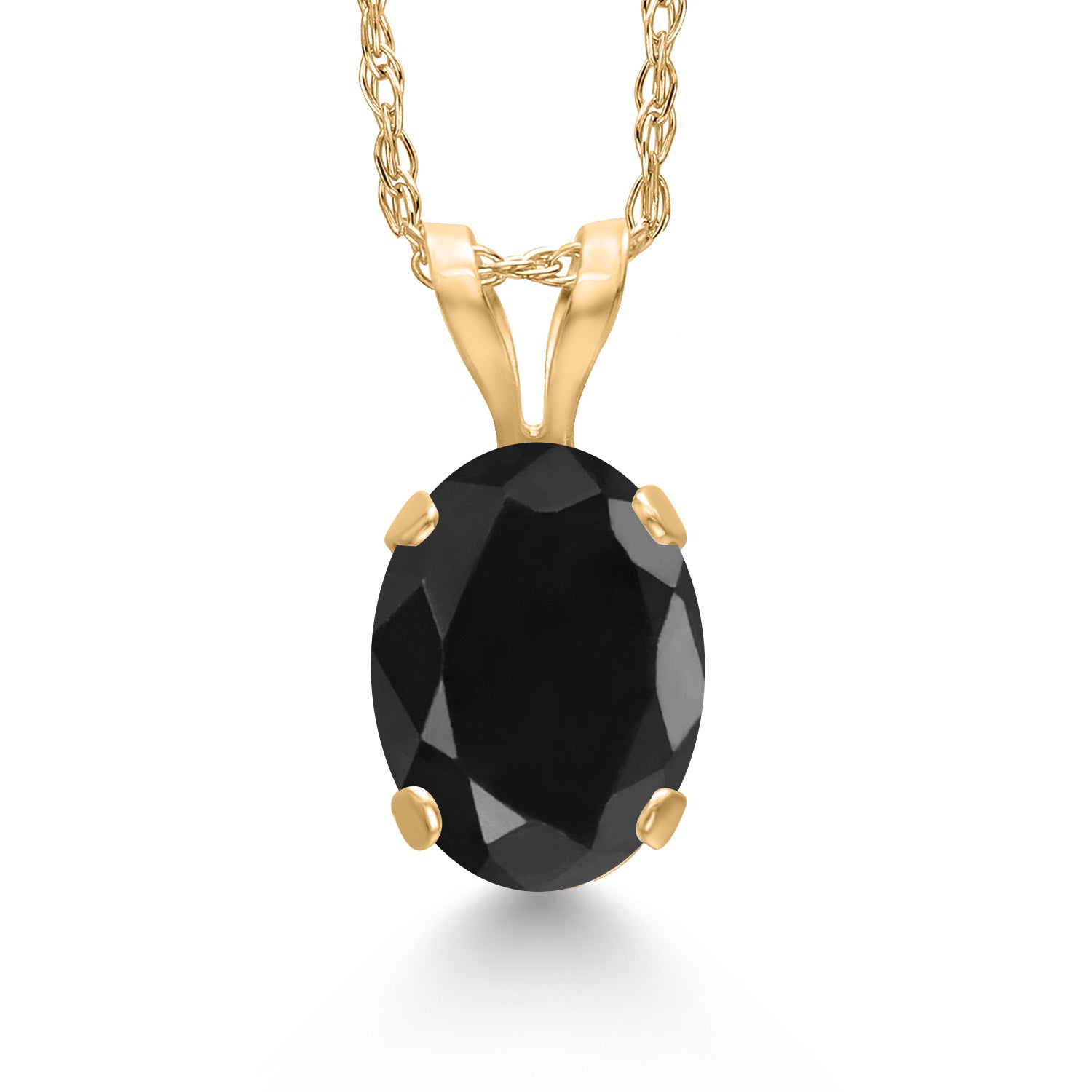 Black Sapphire - September_Pendant in 14K Yellow Gold