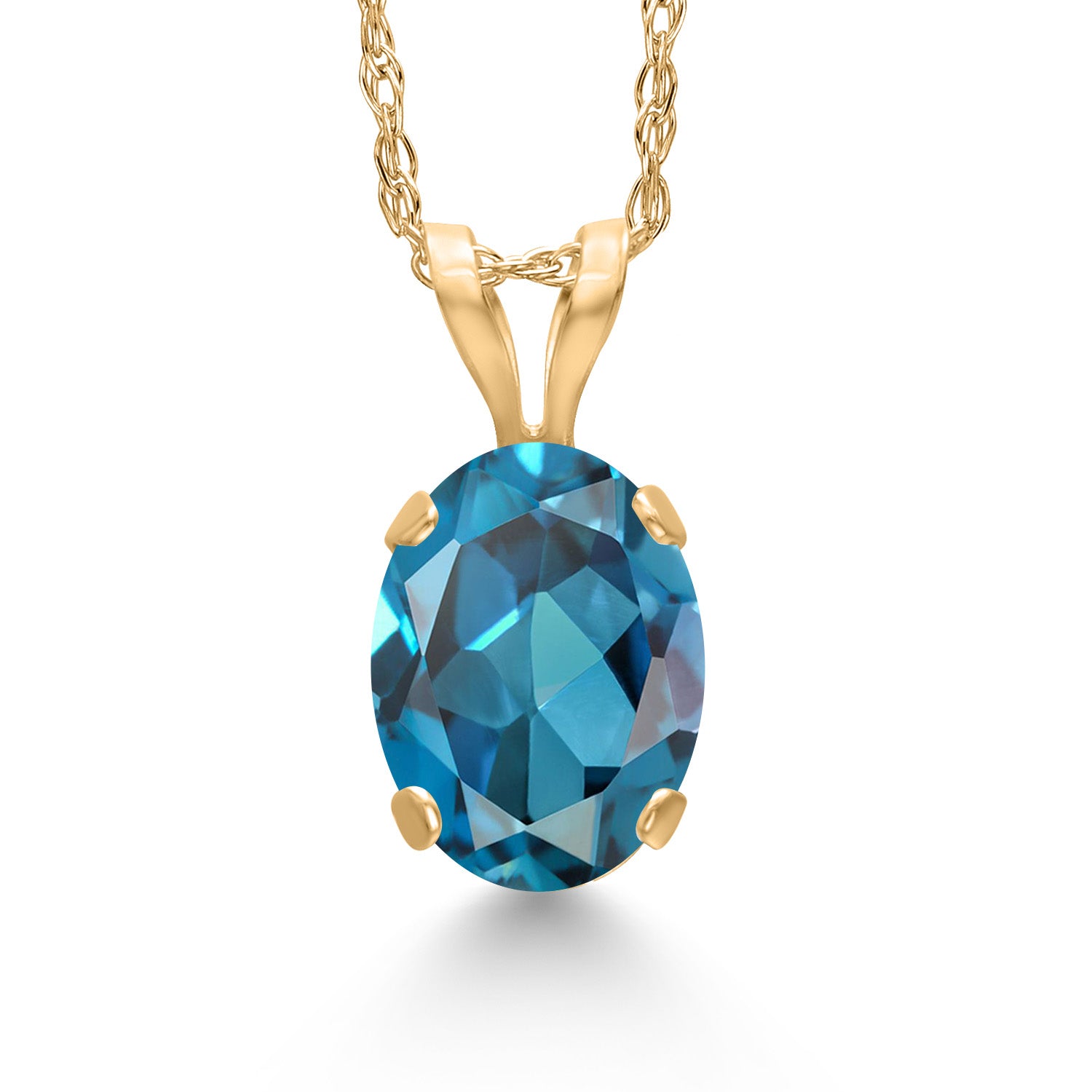 London Blue Topaz - November_Pendant in 14K Yellow Gold