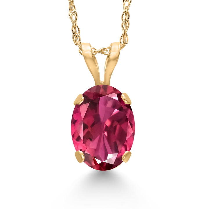 Pink Tourmaline - October_Pendant in 14K Yellow Gold