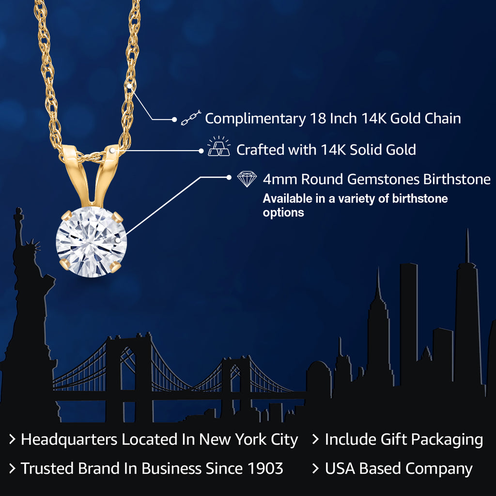 Moissanite_Pendant in 14K Yellow Gold
