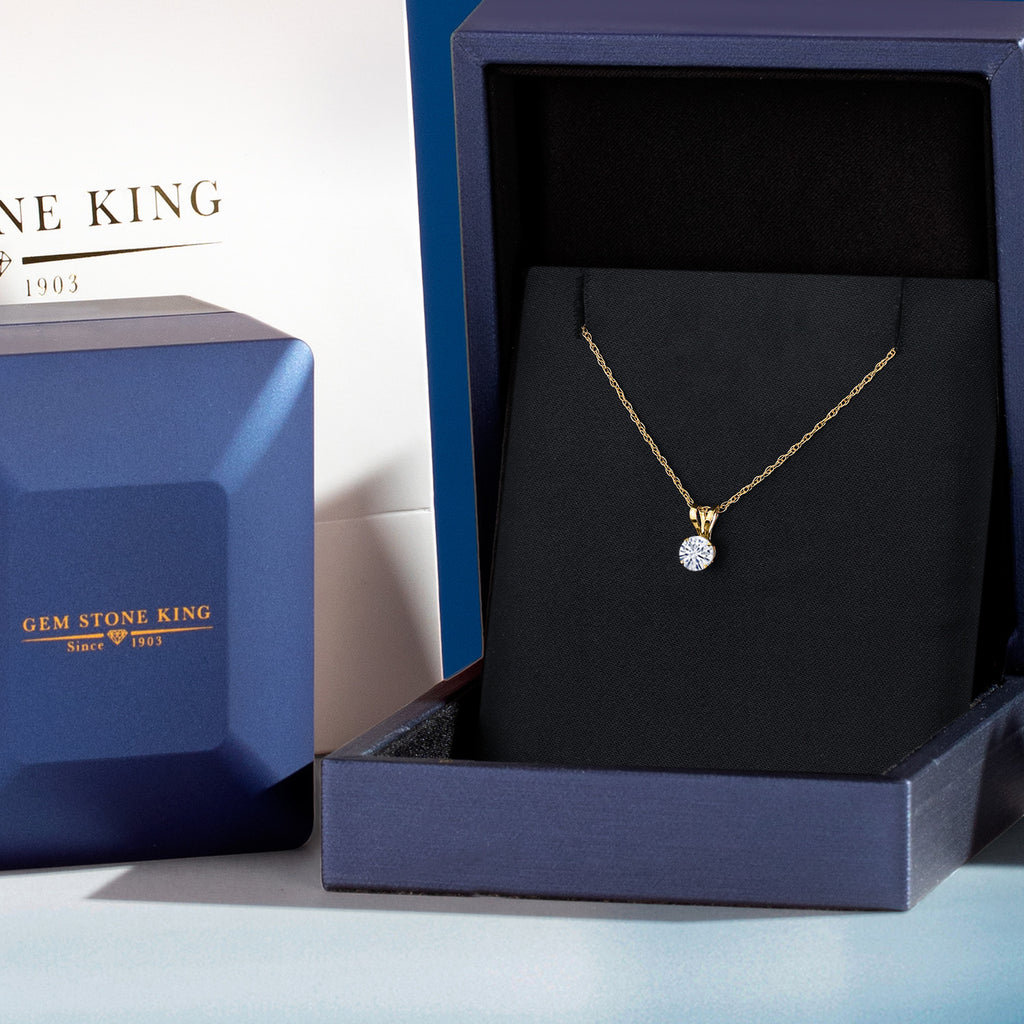Moissanite_Pendant in 14K Yellow Gold