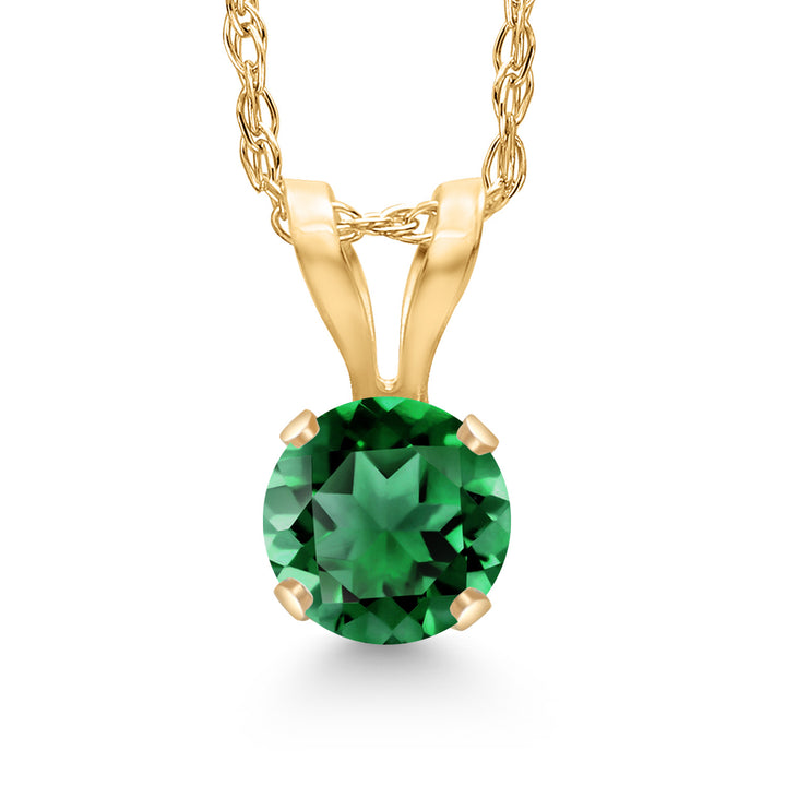 Nano Emerald - May_Pendant in 14K Yellow Gold