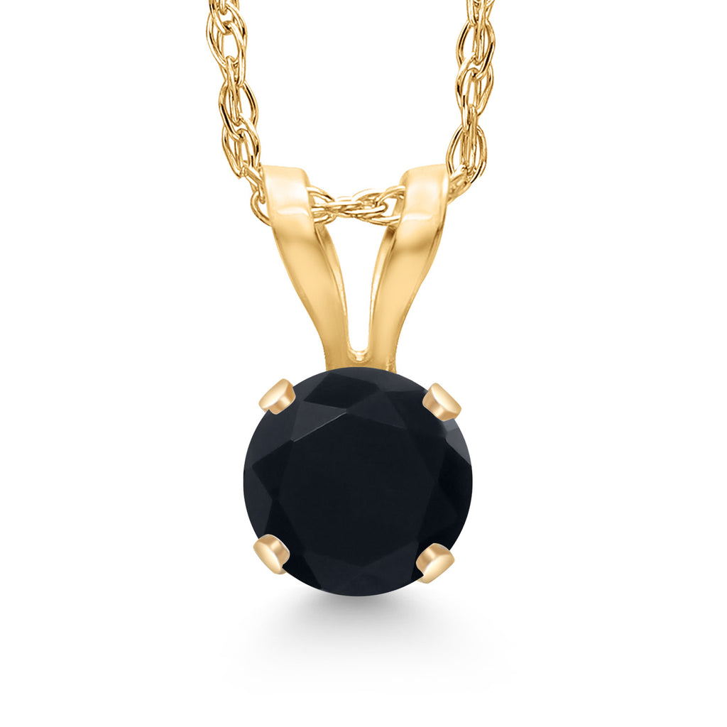 Onyx - December_Pendant in 14K Yellow Gold